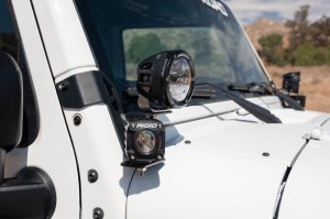 Jeep Wrangler JK Dual Pod Light Mounts - Front - DV8 Offroad - Black - `07-`18